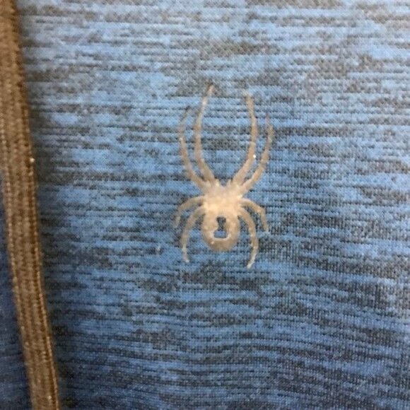 Spyder Active Mens Blue Hooded Sweatshirt Medium 100% Polyester Pullover With Ka - Picture 3 of 4